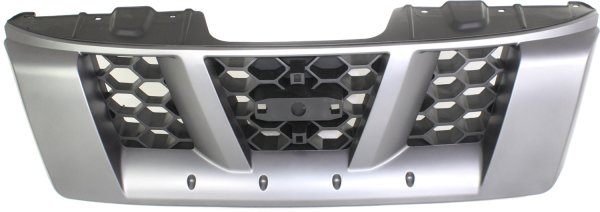 Grille for 2005-2008 Nissan XTERRA, Painted Silver Shell with Painted Gray Insert, Replacement