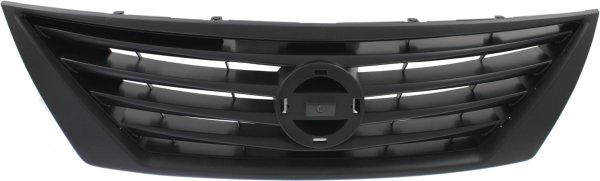 Grille for Nissan Versa Sedan 2012-2014, Textured Gray Shell and Insert without Chrome Trim, Replacement