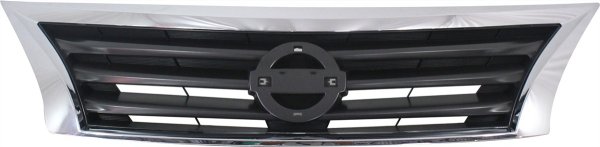 Grille for Nissan Altima Sedan 2013-2015, Chrome Shell with Black Insert, Replacement