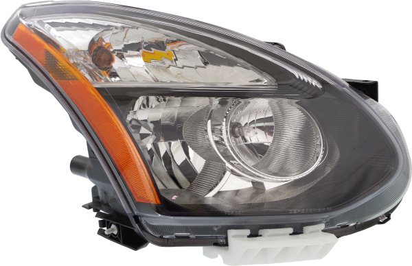 Headlight Assembly for Nissan Rogue Select 2014-2015, Right (Passenger), Halogen, Black Interior, Replacement