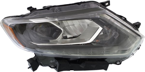Headlight Assembly for Nissan Rogue 2014-2016, Right (Passenger), LED, Without Auto Light Control, Replacement