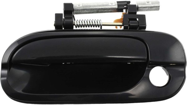 Front Exterior Door Handle for Nissan Sentra 2000-2006, Left (Driver), Smooth Black, with Keyhole, Plastic, without Keyless Entry, Replacement