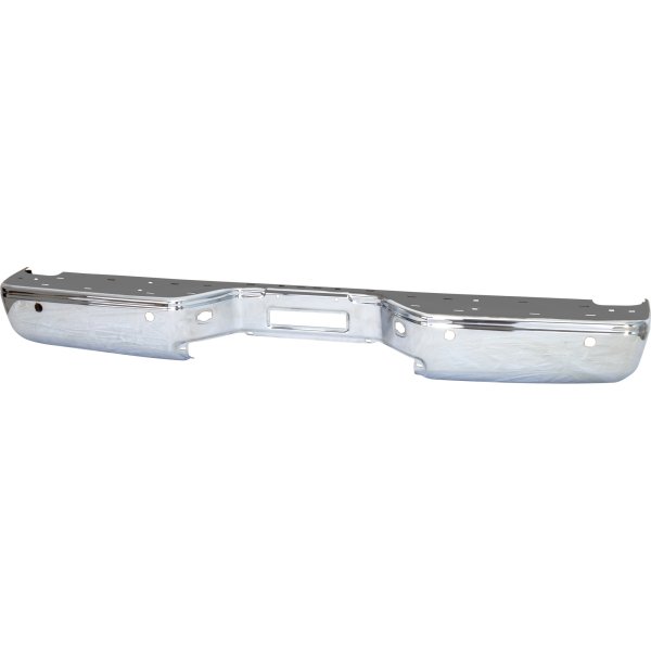 Step Bumper Face Bar for 2007-2015 Nissan Titan SE/SV Models, Stainless Chrome, without Pad, with Pad Provision, without Mounting Bracket, with Park Distance Control Sensor Holes, Replacement