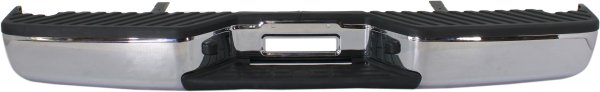 Step Bumper, Face Bar and Pad for Nissan Titan 2004-2015, with Pad Provision, without Mounting Bracket, Chrome Finish, All Cab Types, without Parking Distance Control Sensor Holes, Replacement