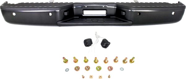 Step Bumper Face Bar and Pad for Titan 2004-2015, with Pad Provision, without Mounting Bracket, Black, Suitable for All Cab Types, with Parking Distance Control Sensor Holes, Replacement