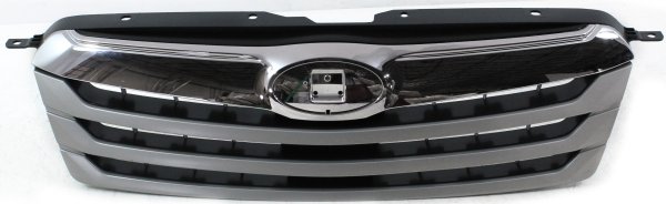 Grille for Subaru Outback 2010-2012, Silver Shell with Textured Gray Insert, Replacement