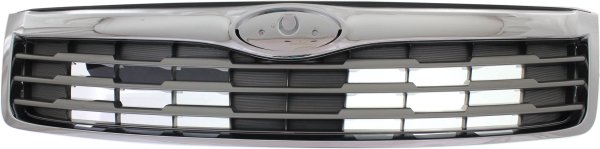 Grille for Subaru Forester 2011-2013, Chrome Shell with Painted Silver Insert, Replacement