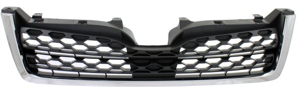 Radiator Grille for Subaru Forester 2014-2016, Textured Dark Gray Shell and Insert, with Chrome Molding, 2.5L Engine, Type 1, Replacement