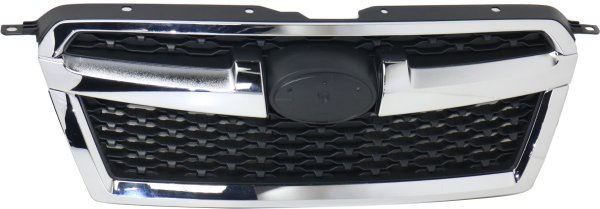 Textured Black Shell and Insert Grille for 2013-2014 Subaru Legacy with Chrome Molding, Replacement