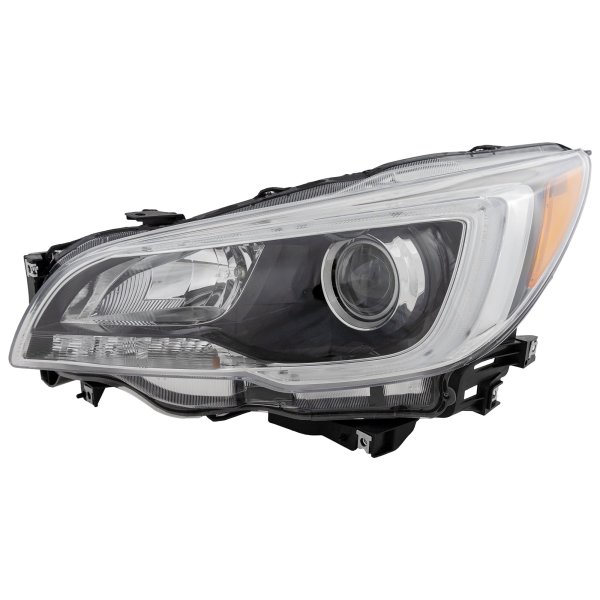 Headlight Assembly for Subaru Legacy/Outback 2015-2017, Left (Driver), Halogen, Black Interior, Excludes 3.6L Limited Model, Replacement