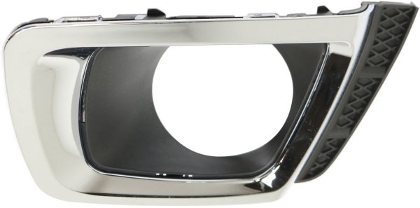Front Fog Light Molding for Subaru Forester 2014-2018, Left (Driver), Textured Black with Chrome Frame, 2.0L Engine, Replacement