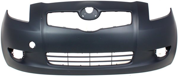 Front Bumper Cover for Toyota Yaris 2007-2008, Primed (Ready to Paint), with Fog Light Holes, Hatchback, Replacement