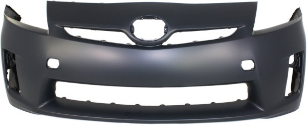 Front Bumper Cover for 2010-2011 Toyota Prius, Primed (Ready to Paint), with Halogen Headlights, without Pre-Collision System, Replacement