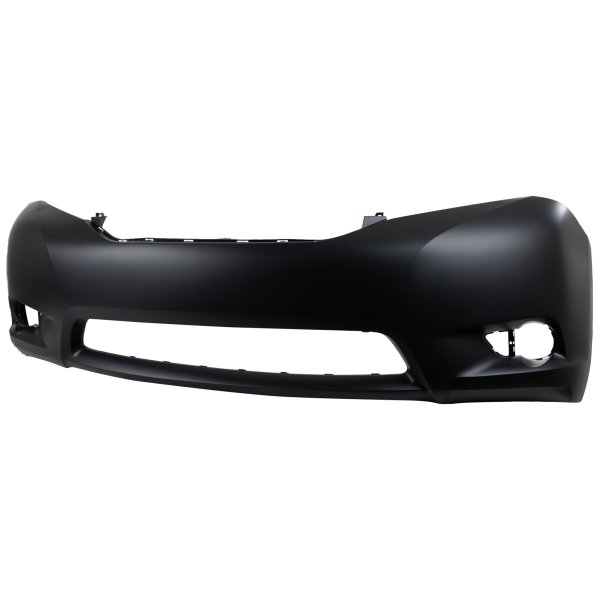 Front Bumper Cover for Toyota Sienna 2011-2017, Primed (Ready to Paint), Excludes Limited/SE Models, XLE without Limited Package, without Parking Aid Sensor Holes, Replacement