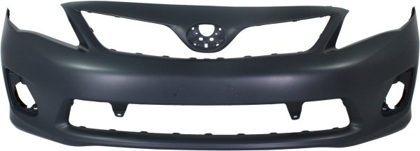 Front Bumper Cover for Toyota Corolla 2011-2013, Primed (Ready to Paint), Designed for Japan Built Vehicle, Without Spoiler Holes, Replacement