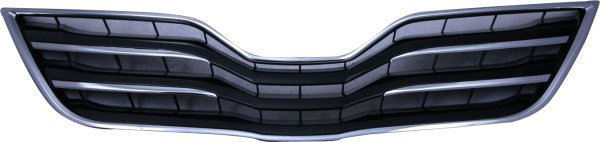 Chrome Shell with Painted Black Insert Grille for 2010-2011 Toyota Camry XLE Model, Specifically for USA Built Vehicle, Replacement