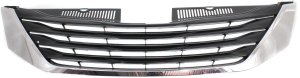 Grille for Toyota Sienna 2011-2017, Chrome Shell with Black Insert, LE Model, without Radar Cruise Control, Replacement