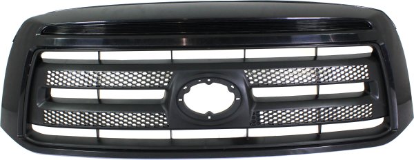 Grille for Toyota Tundra 2010-2013, Painted Black Shell and Insert, SR5 Model, Without Sport Package, Rock Warrior Package, and Chrome Bumper, Replacement
