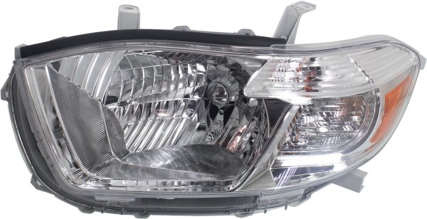 Headlight Assembly for 2010 Toyota Highlander, Left (Driver), Halogen, for Base/Limited/SE Model, USA Built Vehicle, Replacement