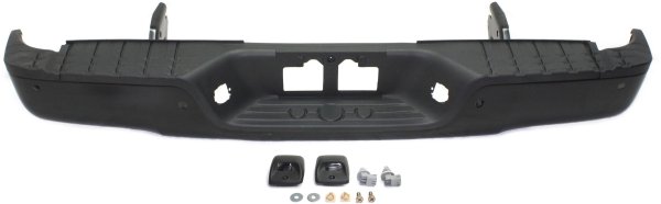 Step Bumper Face Bar and Pad for Toyota Tundra 2007-2013, Includes Pad Provision, Mounting Bracket, Black Finish, PAS Holes, Rock Warrior Package, Fleetside Style, Replacement