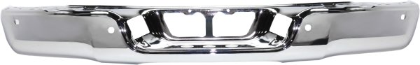 Step Bumper Face Bar for Toyota Tundra 2007-2013, without Pad with Pad Provision, without Mounting Bracket, Chrome, with Parking Assist Sensor Holes, without Rock Warrior Package, Fleetside, Replacement