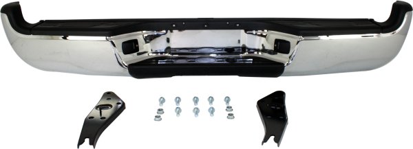 Step Bumper Face Bar and Pad for 2005-2015 Toyota Tacoma, With Pad Provision, With Mounting Bracket, Chrome Finish, Without Sensor Holes, With SR5 Package, Replacement