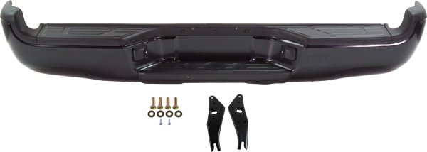 Step Bumper, Face Bar and Pad for Toyota Tacoma 2005-2015, with Pad Provision and Mounting Bracket, Powdercoated Black, without SR5 Package, Replacement