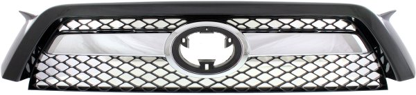 Grille for Toyota 4RUNNER 2010-2013, Black Shell and Insert with Chrome Center Bar, Replacement