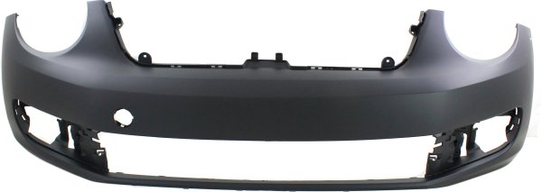 Front Bumper Cover for Volkswagen Beetle 2012-2019, Primed (Ready to Paint), Compatible with Convertible/Coupe, S/SE/SEL, without Parking Distance Control Sensor Holes, Classic, Comfortline, Comfortline TDI, TDI, Trendline Models, Replacement