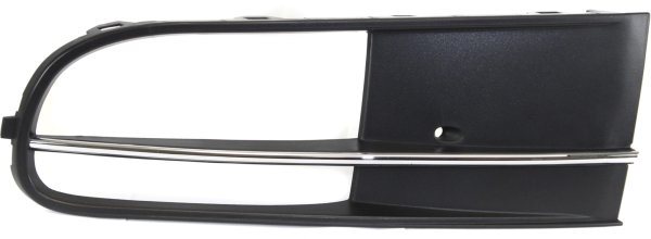 Front Fog Light Molding for 2013-2019 Volkswagen Beetle, Left (Driver), Black with Chrome Insert, Convertible, Replacement