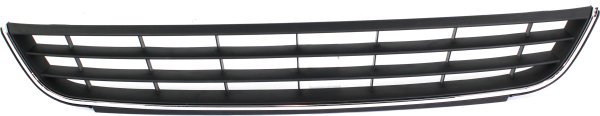 Front Bumper Grille for Volkswagen Jetta 2011-2014, Black/Chrome, Sedan, Excludes GLI Model, Replacement