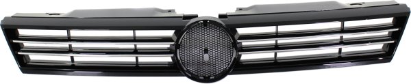Grille for Volkswagen Jetta Sedan 2011-2014, Chrome Shell with Painted Black Insert (Excluding GLI/Hybrid Model), Replacement