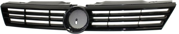 Grille for Volkswagen Jetta 2011-2014 Sedan, Black Shell and Insert, Excludes GLI and Hybrid Model, Replacement