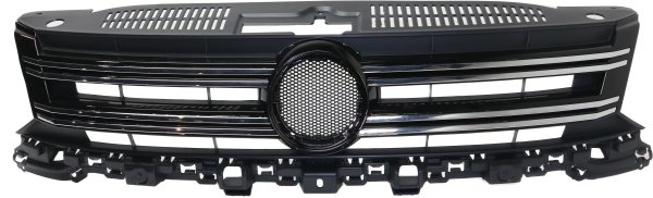 Grille for Volkswagen Tiguan 2012-2017, Tiguan Limited 2017-2018, Textured Black Shell and Insert with Chrome Molding, Replacement