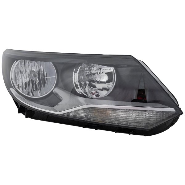 Headlight Assembly for Volkswagen Tiguan 2012-2017/Tiguan Limited 2017-2018, Right (Passenger), Halogen, Replacement