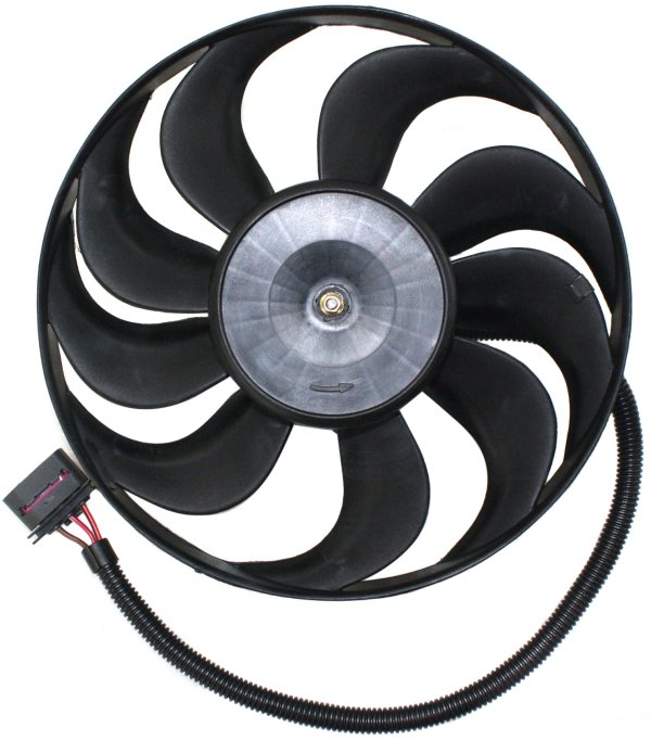A/C Condenser Fan Assembly for Volkswagen Beetle 1998-2007, Right (Passenger) Side, Single Fan, 220/60w - 290mm Dia., Replacement