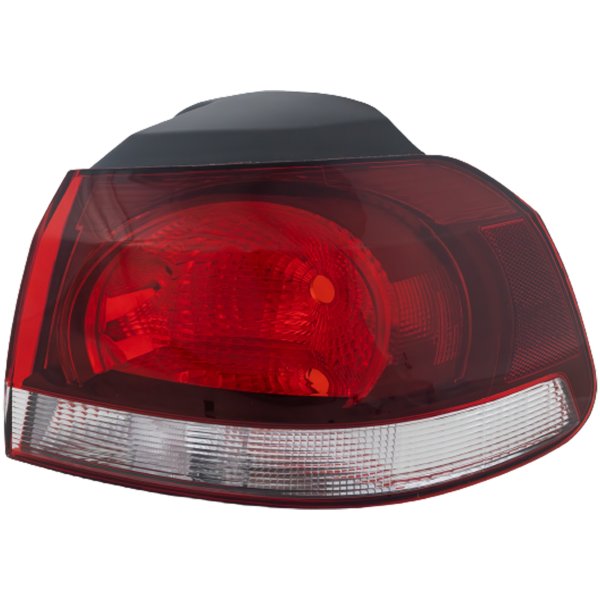 Tail Light for Volkswagen Golf/GTI 2010-2014, Right (Passenger) Side, Outer, Lens and Housing, Halogen, Hella Brand, Replacement