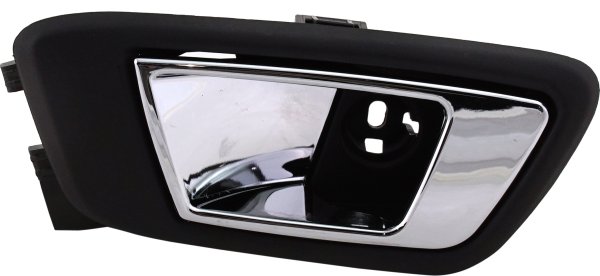 Rear Interior Door Handle Left (Driver) for Ford Fiesta 2014-2019, Chrome/Textured Black, SE (up to 11-28-2016), ST/Titanium Models, Replacement