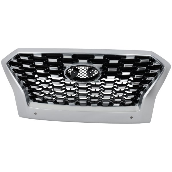 Painted Chrome Shell and Insert Grille for Hyundai PALISADE SEL Model 2020-2022, with Satin Frame and Parking Aid Sensor, Replacement