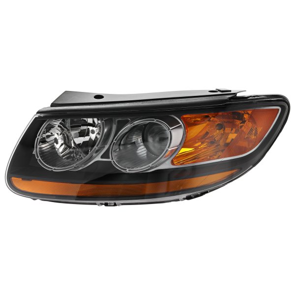 Headlight Assembly for Hyundai SANTA FE 2007-2009, Left (Driver), Halogen, with 1 Plug-In Connector, From July 11, 2007, Replacement