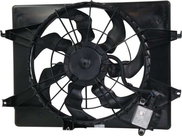 Radiator Fan Assembly for Hyundai Sonata 2011-2015, 2.4L, Auto Trans, Non-Hybrid Model (2011-2012), Hybrid Model (2013-2015), with Control Module, Replacement