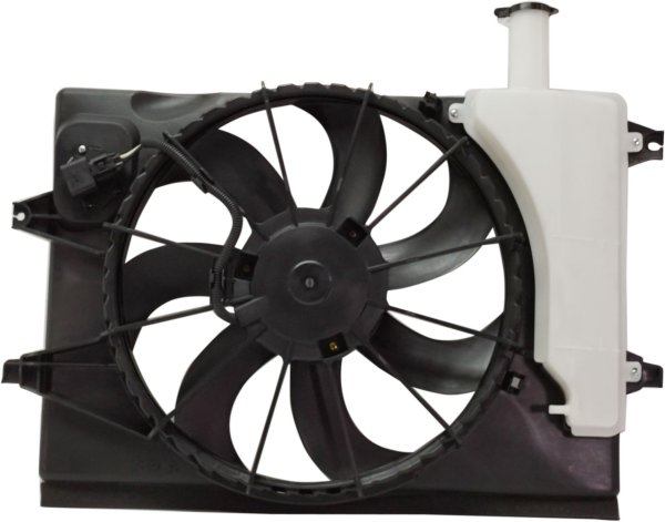 Radiator Fan Assembly for Hyundai Kona 2018-2021, 2.0L Engine, Includes Coolant Tank and Resistor, Replacement