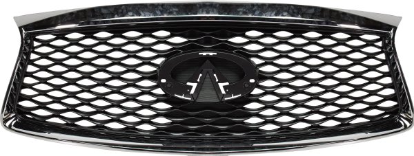 Painted Gray Grille for Infiniti QX60 (2016-2020) with Chrome Frame and Without Around View Monitor, Replacement