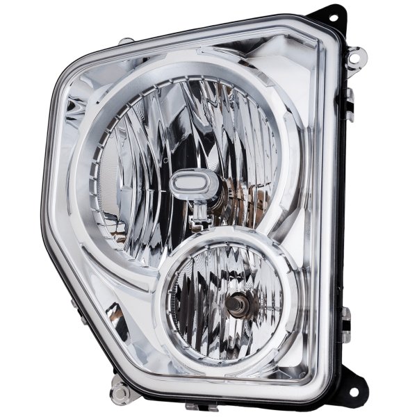 Headlight Assembly for 2008-2012 Jeep Liberty, Right (Passenger) Side, Halogen, Without Black Bezel, With Fog Light, Round Bulb Shield, Replacement