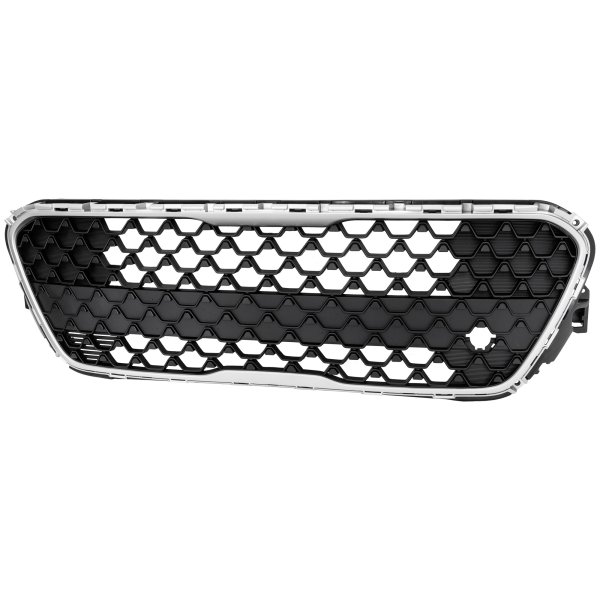 Front Bumper Grille for Kia Soul 2020-2022, Chrome Shell with Gray Insert, LX/S Models, Replacement