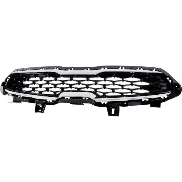 Grille for Kia Forte 2019-2021, Silver Gray Shell/Textured Black Insert, for FE/LXS Model, Replacement