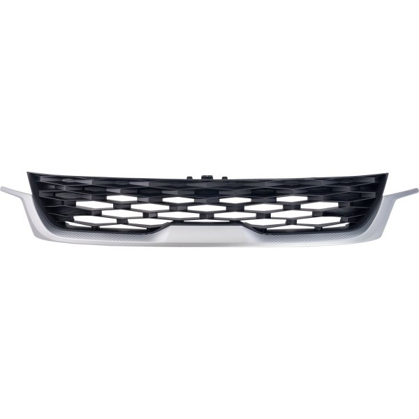 Textured Dark Gray Grille Cover for Kia Seltos 2021-2021, with Satin Chrome Molding, Suitable for EX, Nightfall, S, SX Models, Replacement