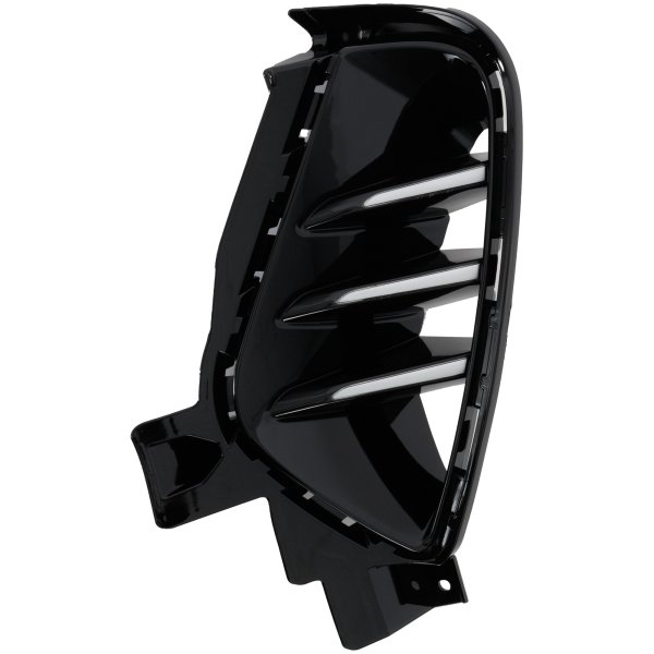 Fog Light Molding for Kia K5 2021-2024 Right (Passenger), Gloss Black Shell with Chrome Insert, Air Inlet Finisher, Suitable for EX/LX/LXS Model, Replacement