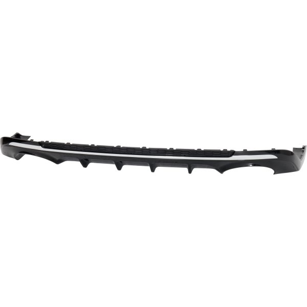 Rear Lower Valance for Kia Optima 2019-2020, Painted Black, with Dual Exhaust Holes, Excludes Hybrid Models, Replacement