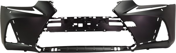 Front Bumper Cover for Lexus IS300/IS350 (2018-2020), Primed (Ready to Paint), with F Sport Package and Headlight Washer Holes, without Park Distance Sensor Holes, Replacement